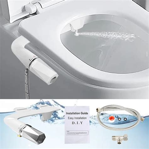 Bidet Toilet Seat Attachment Ultra Thin Non Electric Self Cleaning Dual