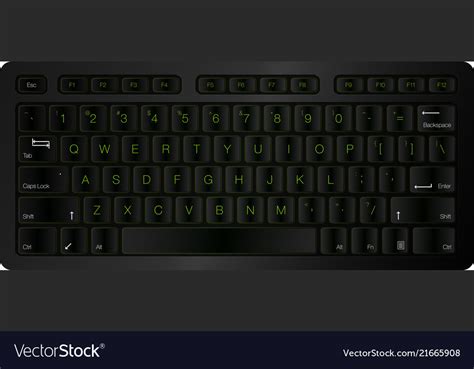 Realistic Keyboard Top View Computer Keyboard Vector Image