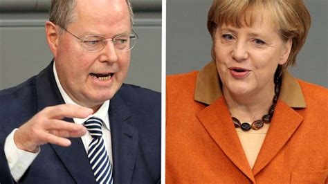 TV Duell Steinbrück redet vor Merkel