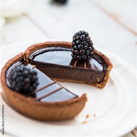 Handmade Rich Chocolate Tartlets Stock Photo | Adobe Stock