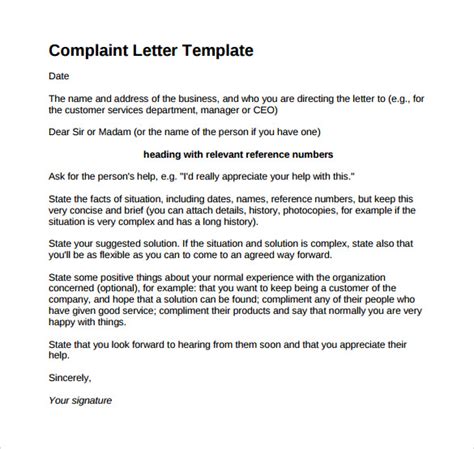 17 Sample Complaint Letters To Download Sample Templates