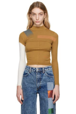 Eckhaus Latta Micro Col Roul Brun Clair Panneaux Ssense France