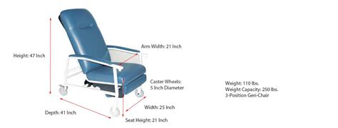 Drive Medical 3 Position Geri Chair Recliner D574 Br Blue D574 J