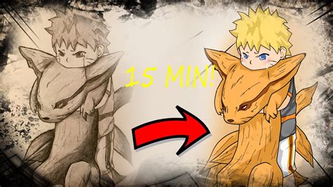 How To Draw Naruto And Kurama Naruto And Kurama Speed Draw Youtube