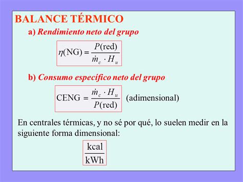 Balances térmico y termoeconómico