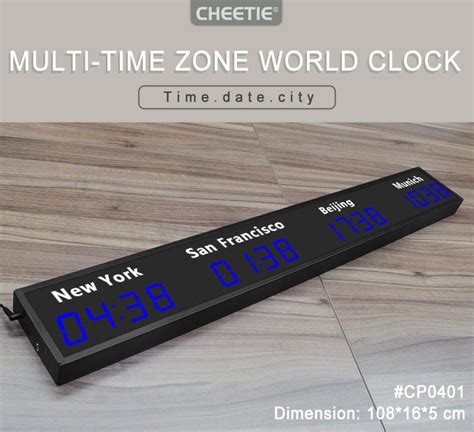 China Customized Digital World Time Zone Wall Clocks Manufacturers