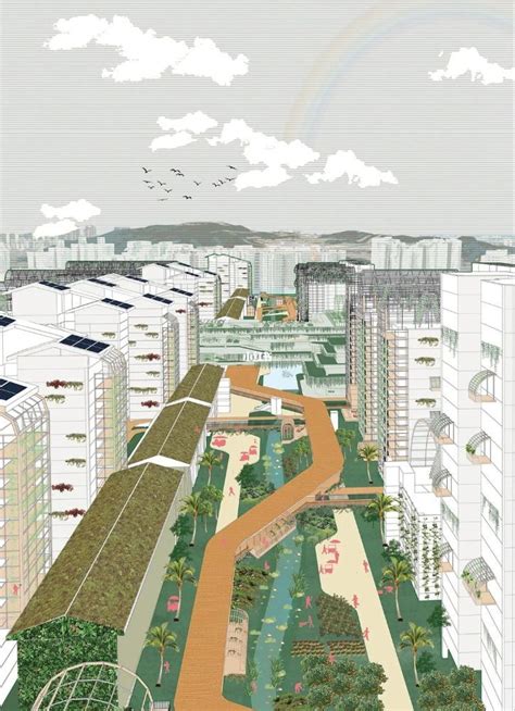 An Artist S Rendering Of A City With Lots Of Trees And Buildings