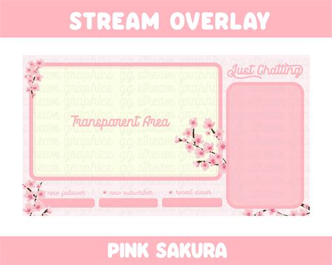 Pink Sakura Just Chatting Stream Overlay Etsy Uk