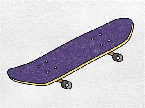 How To Draw A Skateboard Helloartsy