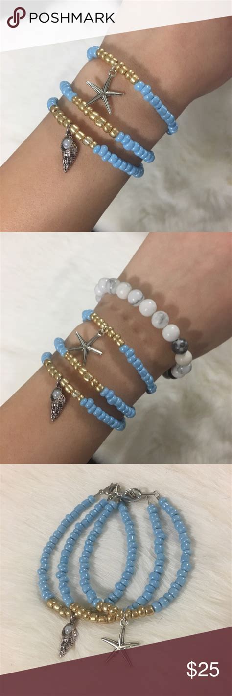 Hand Made Summer Beach Set Of 3 Bracelets Bracelet Making Handmade Bracelets Fashion Design