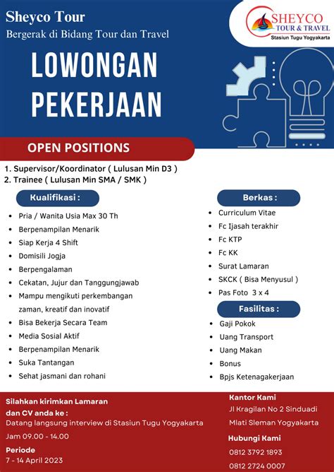 Lowongan Kerja Supervisor Koordinator Trainee Karyawan Counter Di