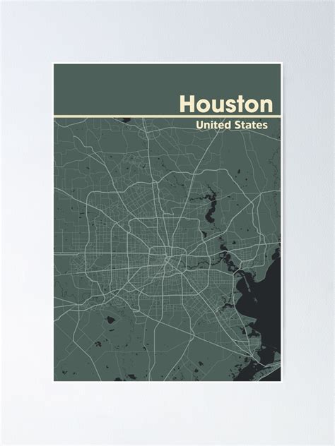 Houston United States Map Poster Poster For Sale By Mertcanglz