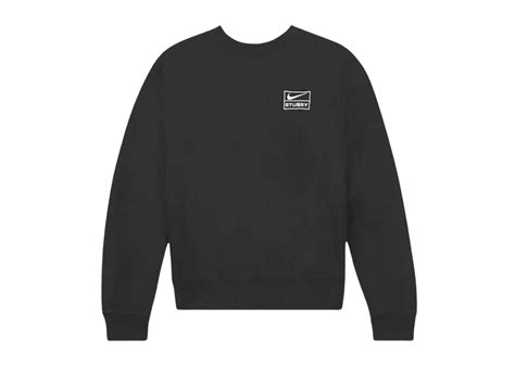 ช้อป Nike X Stussy Wash Crew Fleece Blackของแท้ที่ Sasom