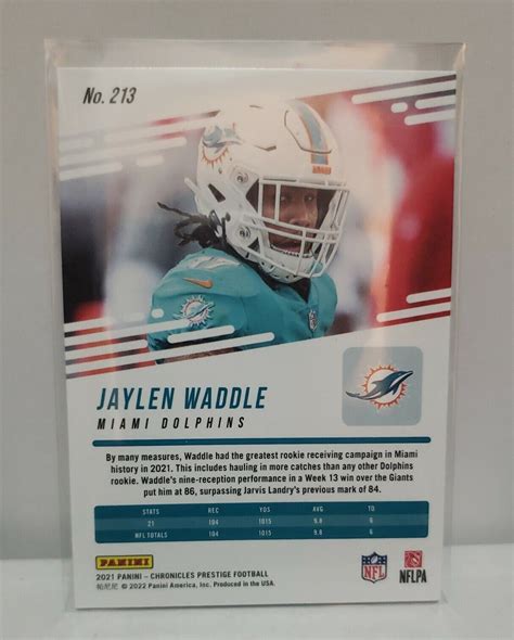 Jaylen Waddle Panini Chronicles Prestige Rookies Update