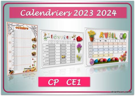 Calendrier Ce1 Ce2 2024 Gusta Katrina