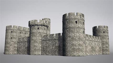 Modular Round Castle Towers Creation Set 3D Model 25 Blend Free3D