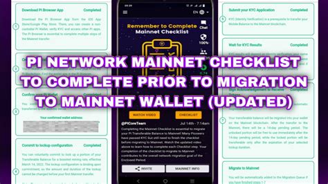 Pi Network Mainnet Checklist To Complete Prior To Mainnet Migration