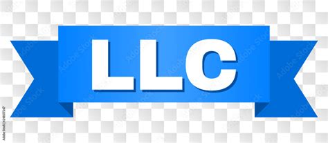 LLC Text On A Ribbon Designed With White Title And Blue Tape Vector