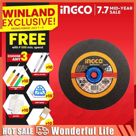 Ingco By Winland Abrasive Metal Cutting Disc X X For Cut Off