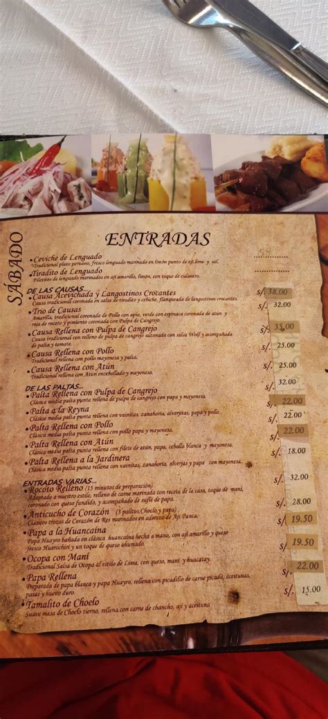 Carta del restaurante El Rincón Que No Conoces CERRADO Lince José