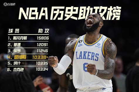 伟大无需多言！詹姆斯生涯总助攻超越纳什 独占nba历史第四位 直播吧