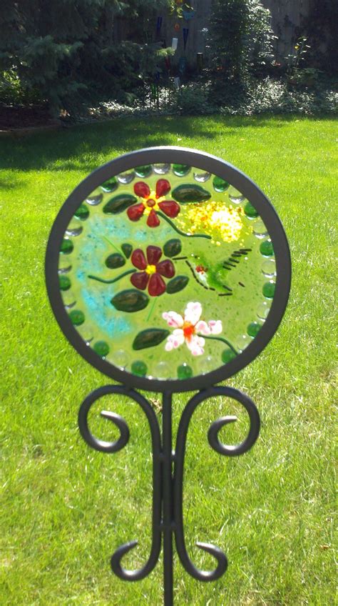 Fused Glass Garden Stake By Sue Rath Fused Glass Stained Glass Paint Your Own Pottery Clay