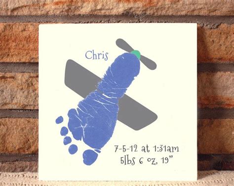 Airplane Footprint Plaque 106plaque Baby Art Projects Fathers Day