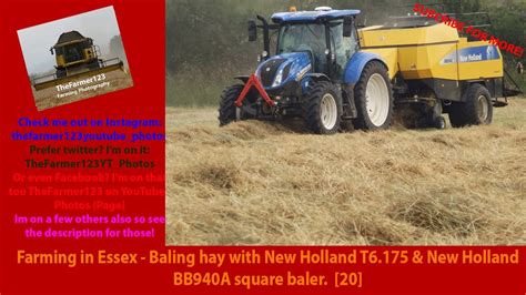 Farming In Essex Baling Hay With New Holland T6 175 New Holland