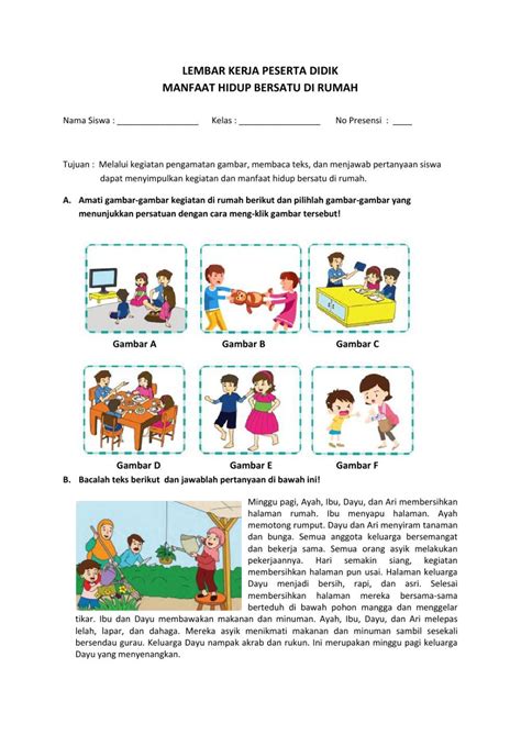 Lkpd Kelas 2 Tema 4 St 1 Muatan Ppkn Worksheet