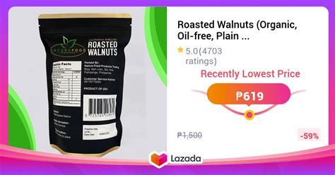 Roasted Walnuts Organic Oil Free Plain Unsalted From Usa Exp Date