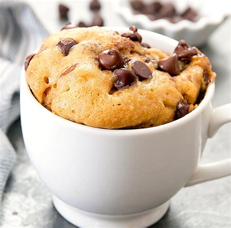 Flourless Peanut Butter Chocolate Chip Mug Cake Kirbie S Cravings