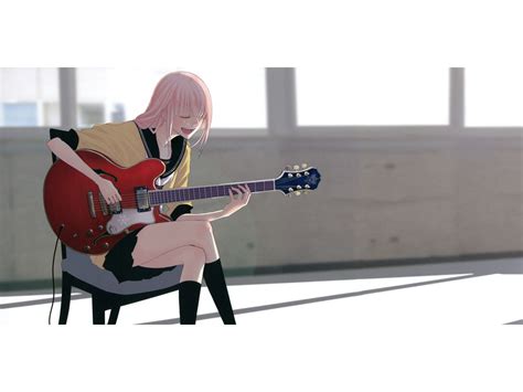 Guitar Instrument Just Be Friends Vocaloid Long Hair Megurine Luka