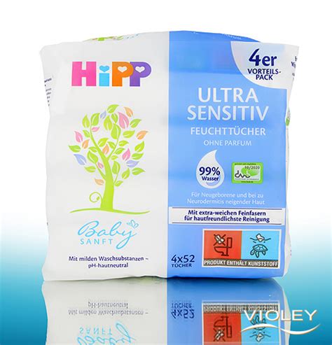 Hipp Babysanft Wet Wipes Ultra Sensitiv 4 X 52 St At Violey