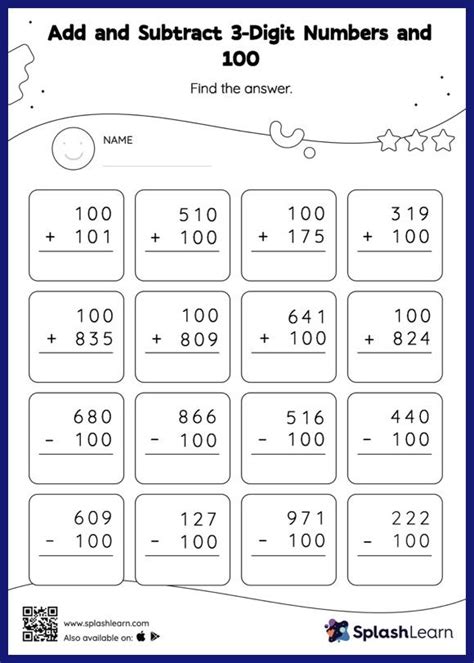 Triple Digit Subtraction No Regrouping Worksheet Have Fun Teaching