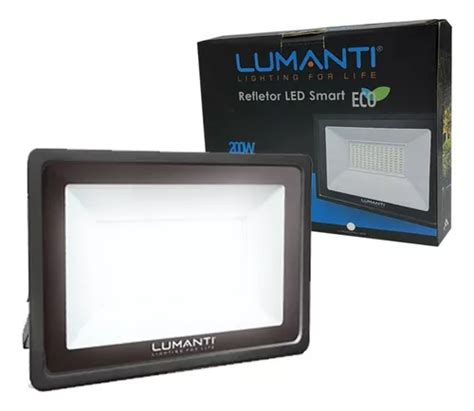 Refletor Led Smart Eco 200w Preto Bivolt 5500k Lumanti Frete grátis