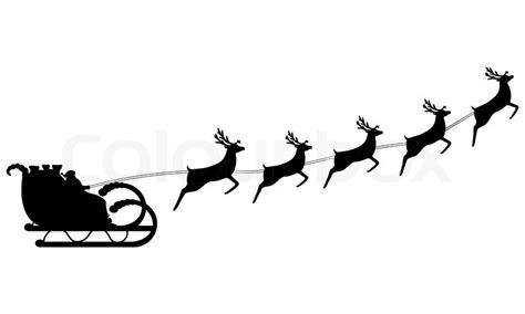 SANTA AND REINDEER SILHOUETTE CLIPART - 25px Image #6