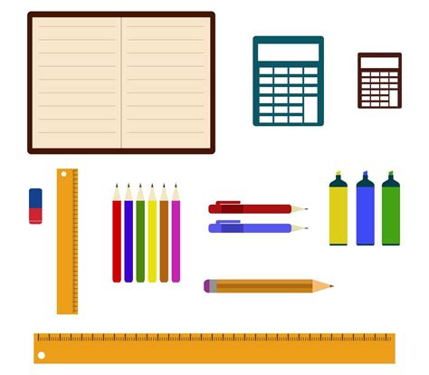 Set Of School Tools 952420 Vector Art at Vecteezy