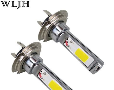 WLJH 2x Car Led H7 Lamp Lights 18W Chip COB Daytime Light Lamp Bulb