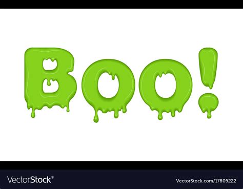 Word Boo Made Of Slime Royalty Free Vector Image