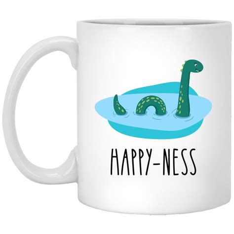 Happy Ness Mug Cute Loch Ness Monster Coffee Cup Funny Cryptid Nessie