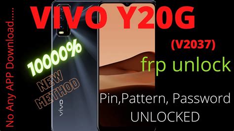 Vivo Y20g Pattern Password Pin Frp Unlock VIVO Y20G V2037 FRP