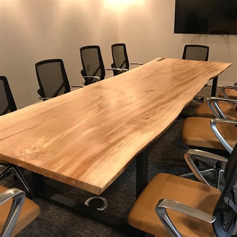 Single Slab Cottonwood Live Edge Table For Conference Or Dining Room