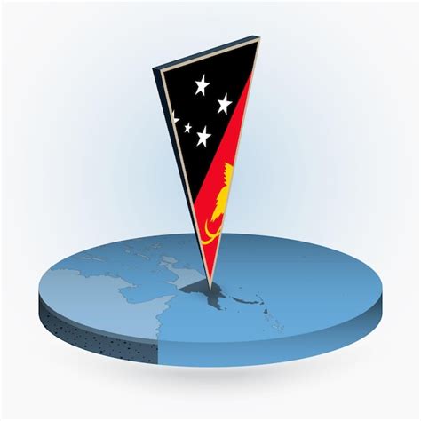 Premium Vector Papua New Guinea Map In Round Isometric Style With