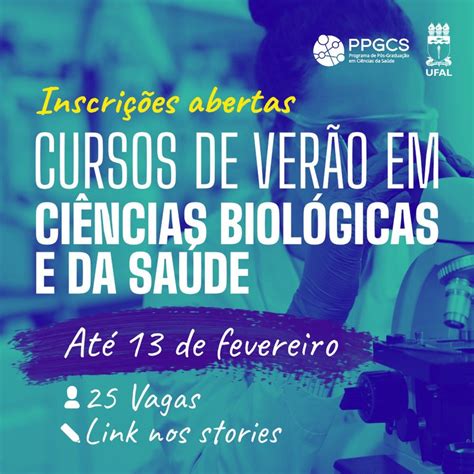 Inscrições abertas para cursos de verão em Ciências Biológicas e da