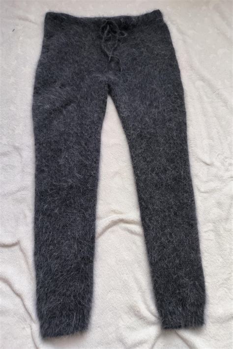 fluffy angora wool pants warm winter leggings unisex etsy