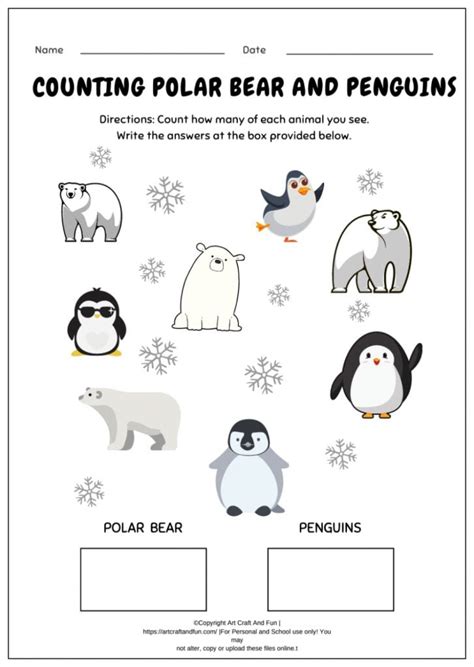 Polar Bears And Penguins Worksheet