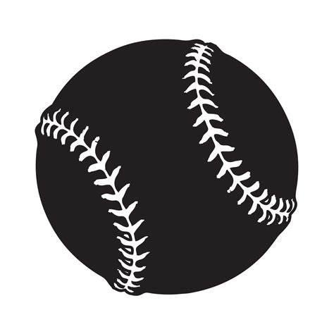 Silhouette Of Baseball Ball Vector Illustration 7534901 Vector Art At