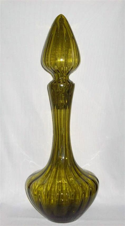 Vintage Glass Genie Bottle Genie Bottle Colored Vases Art Furniture