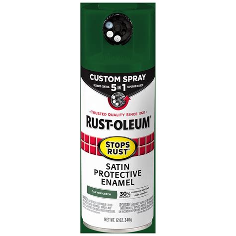 Canyon Green Rust Oleum Stops Rust Custom Sprays 5 In 1 Satin Spray Paint 12 Oz 380420