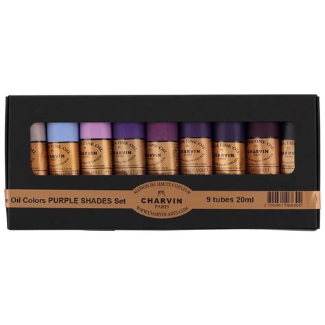 Charvin Extra Fine Oil Color Bonjour Set Of 9 20 Ml Tubes Purples